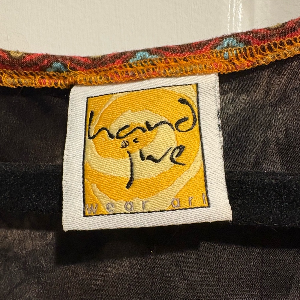 Hand Jive wear art sleeveless top patchwork boho sz L - Picture 3 of 5